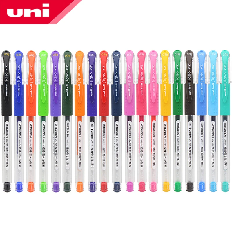 

12 Pcs/Lot Mitsubishi Uni Um-151 Ball Signo Gel Ink Pen 0.38 mm Pens 20 color selection Writing Supplies wholesale