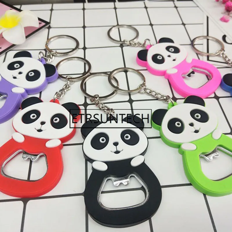 100pcs Bottle Opener Panda Keychain Cartoons Chinese Style Wedding Gifts Beer Bottle Opener Home Travel Kitchen Tool