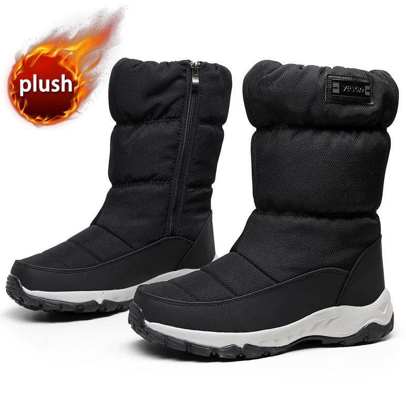 2022 New Fashion Snow Boots Men waterproof winter men\'s boots plush warm boots Cotton Shoes Non-slip Outdoor Hiking Shoes