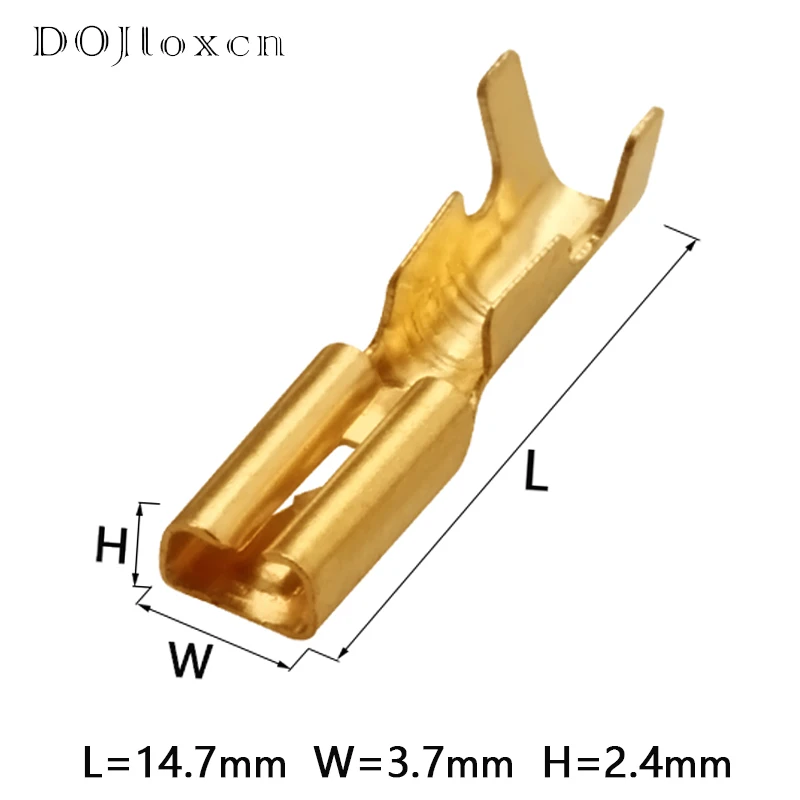 10/20/50/100/Pcs H62 Brass Gold Plated 2.8mm Automotive Wiring Terminal Female Connector Socket  DJ621-E2.8×0.8A