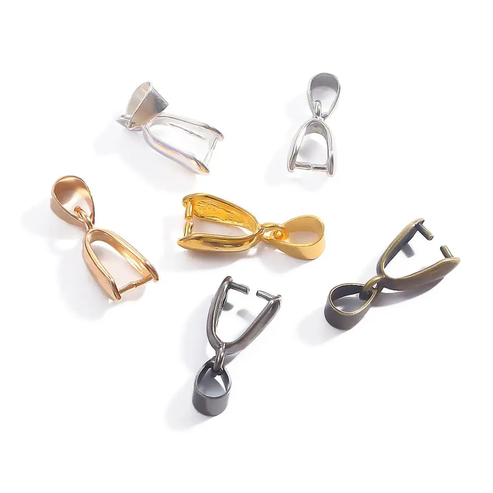 10pcs/lot Copper Charm Bail Beads Melon Seeds Buckle Plated Pendants Clasp Hook Clips Connectors For DIY Jewelry Making Supplies