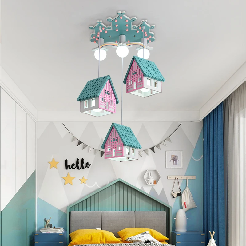 Children kids bedroom decor led lights for room indoor chandelier lighting chandeliers ceiling lamps for living room decoration