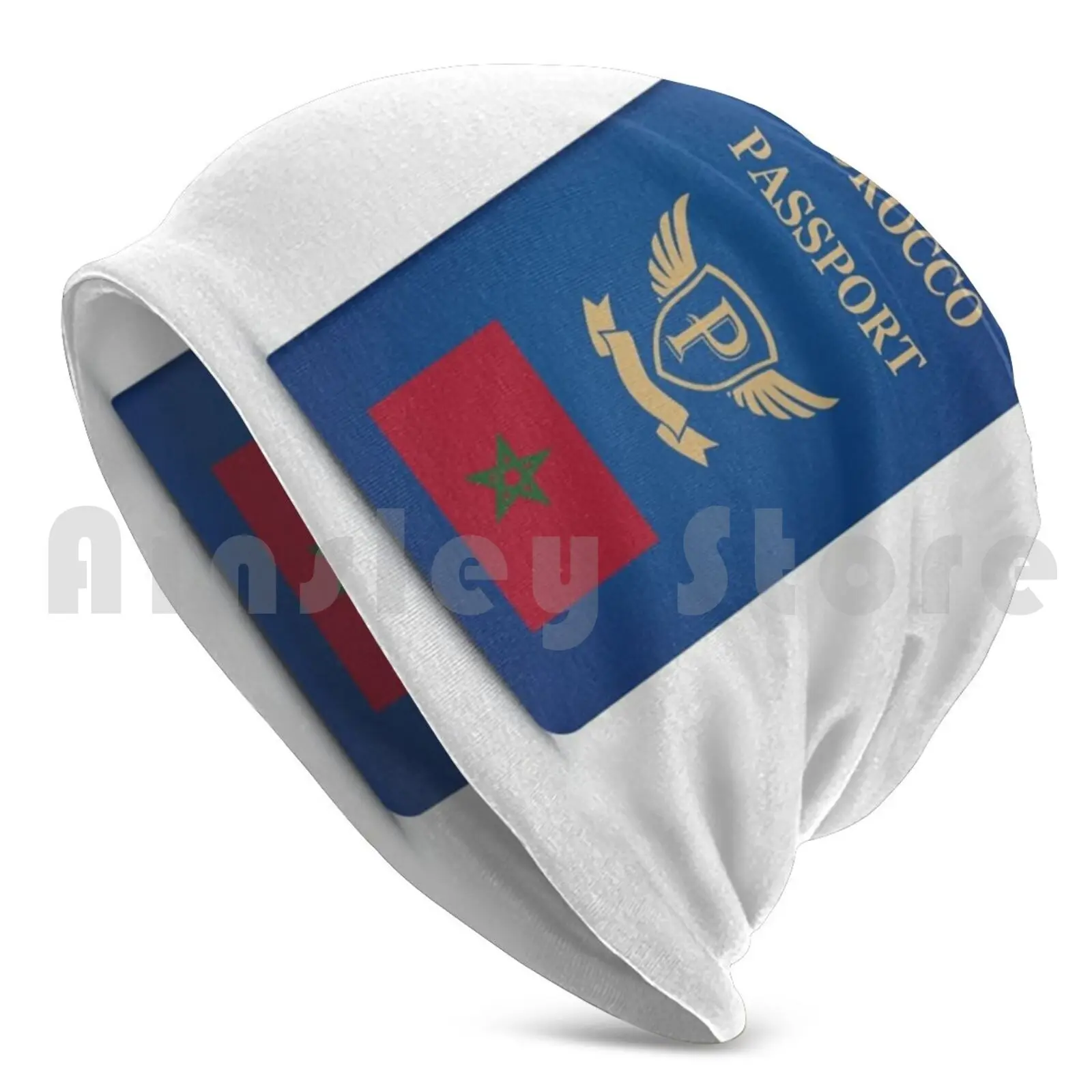 Morocco Passport Beanies Knit Hat Hip Hop Morocco Flag Passport Country Travel Travellers Traveller World