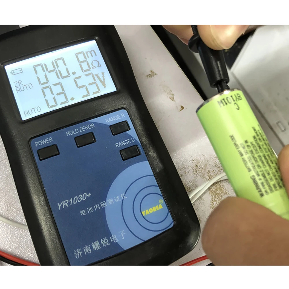 YR1030 بطارية ليثيوم جهاز اختبار المقاومة الداخلية 0 ~ 45 فولت 18650 النيكل هيدريد الرصاص الحمضية القلوية الجافة زر جهاز اختبار بطارية