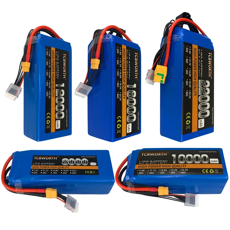 RC Airplane LiPo Battery 2S 3S 4S 5S6S Batteries 7.4V 11.1V 14.8V 18.5V 22.2V 10000-22000mAh  For RC Quadcopter Helicopter Drone