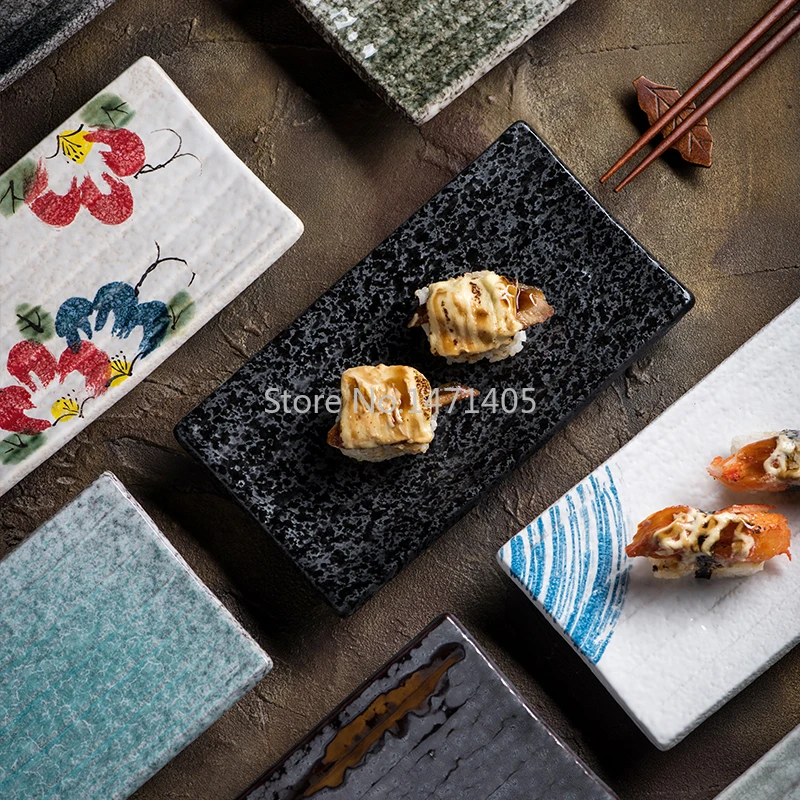 Gốm Sứ Nhật Bản Sushi Đĩa Sashimi Đĩa Bánh Bao Tấm Đĩa Dùng Tiệc Dĩa Ăn Tráng Miệng Cá Tính Sáng Tạo Bộ Đồ Ăn