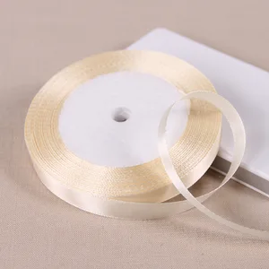 25 yardas 6/10/12/15/20/25/32/38/50/75 mm Cinilla de poliéster beige de poliéster para la decoración de la fiesta de bodas y la cinta de envoltura de regalos de bricolaje 10 mejores ventas de tela de satén verde - №5