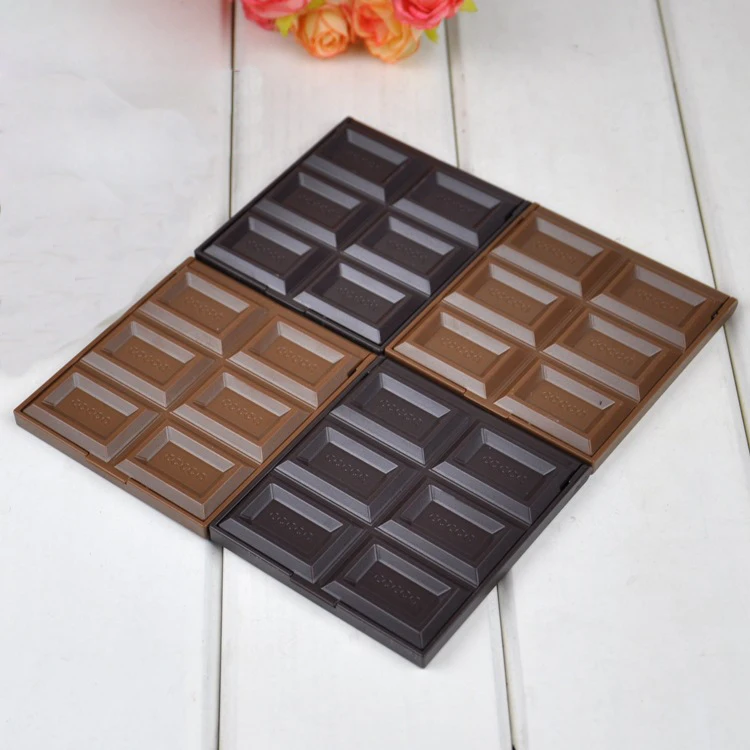 New Foldable Cute Mini Makeup Mirror Chocolate Cookie Shaped Square Pocket Mirror Glass+Plastic Women Girl Lovely