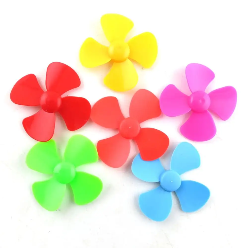 10pcs Four-blade 80mm propeller wind blade plastic Props toy accessories diy technology fan windmill model handmade spare parts