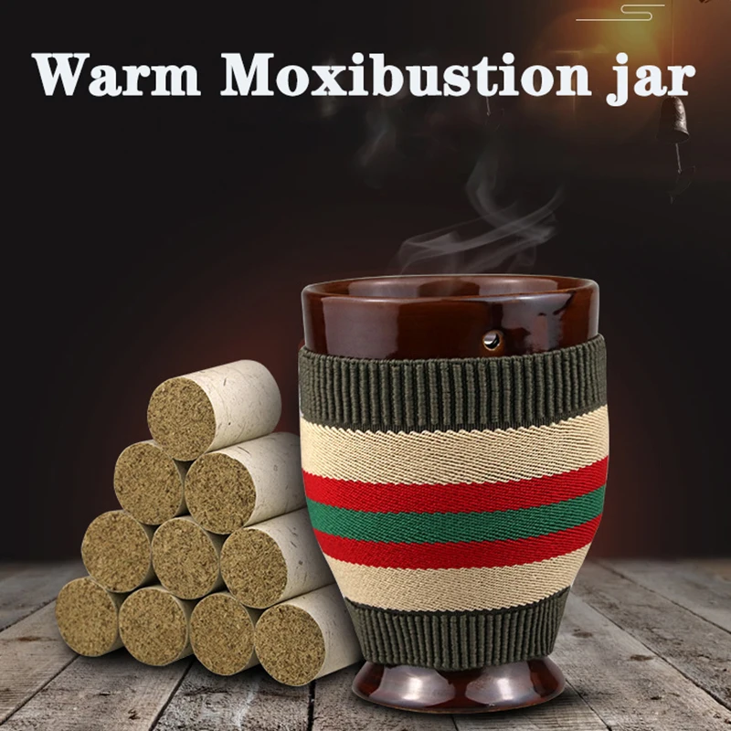 Cerâmica quente moxibustion jar zisha acupuntura calor terapia dispositivo de massagem corporal