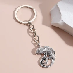 Metal Keychain Lizard Key Ring Animal Reptile Key Chains Souvenir Gifts For Women Men Handbag Accessorie Handmade Punk Jewelry