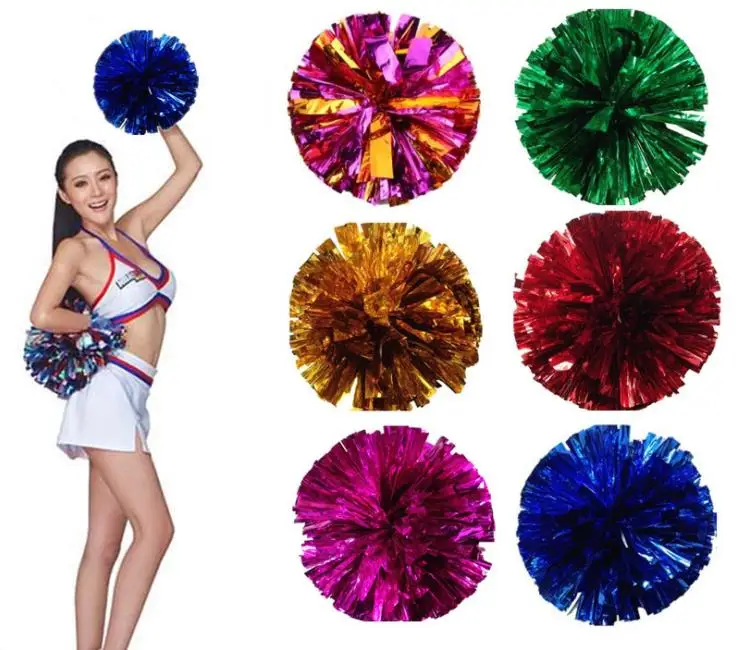 100pcs 7 Colors Pom Poms Cheerleading Cheering Pompom 50g Metallic Pom Pom Cheerleading Products Wholesale SN3789