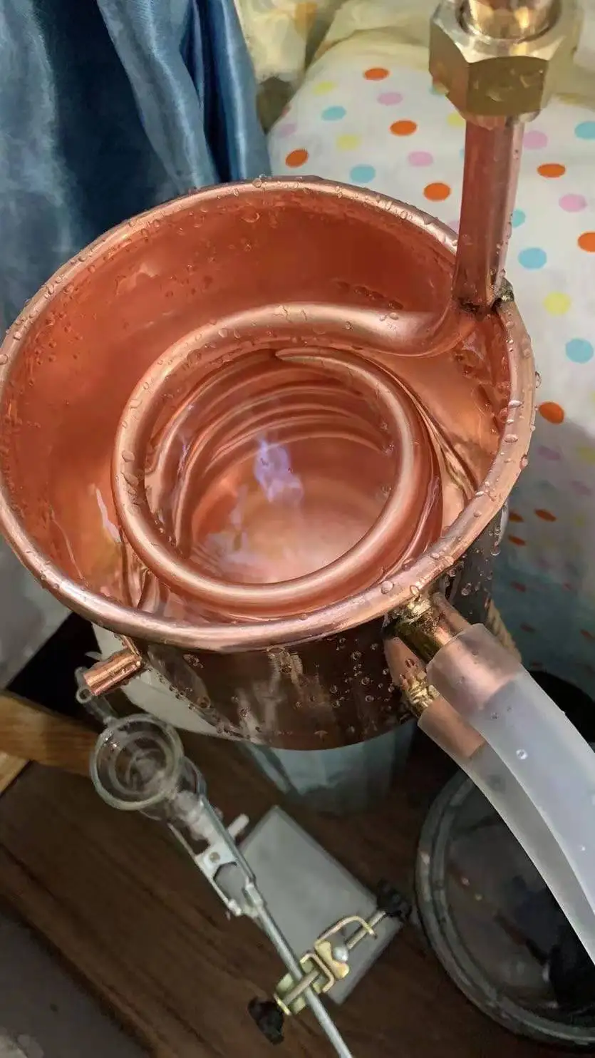 Copper distiller flower essential oil distiller 2L handmade copper alembic distillation set wine steaming machine