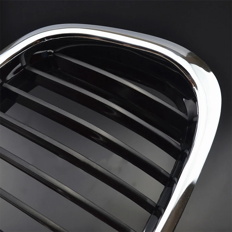 100% Brand New And High Quality ABS plastic Black and silver surround Front Chrome Grille Grill For B/MW E39 5-series 97-03