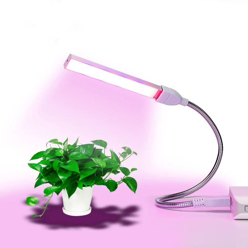 Luz de cultivo de espectro completo USB DC5V, 3W, 14LED, 5W, 27LED, lámpara de cultivo de plantas Flexible, luces Phyto USB rojas y azules para plantas de flores de interior