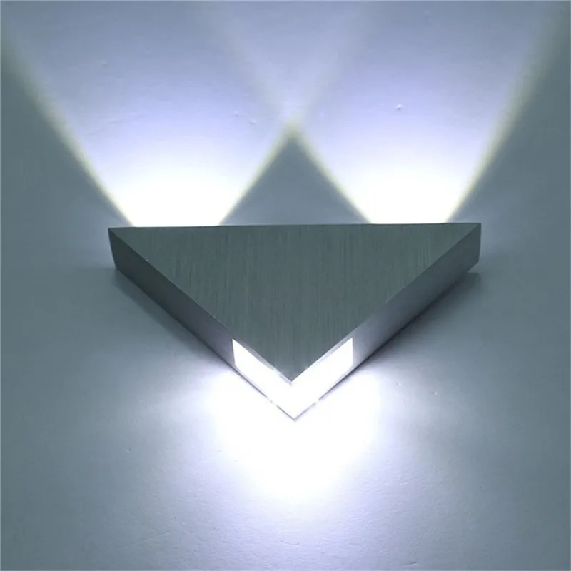 

Aluminium LED Wall Lamp 3W Indoor Lighting for Home Decoration Triangle Bedroom Bedside Sconce Lamp AC85V-265V + LED Driver