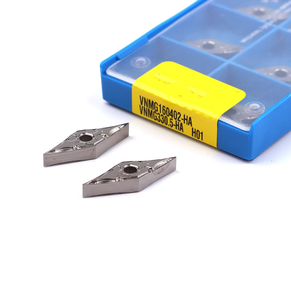 Imagem -02 - Ferramenta de Corte de Máquina de Corte de Cobre e Alumínio Lâminas Redondas de Torno Cnc Vnmg160402 Vnmg160404 Vnmg160408 ha H01 com 10 Peças