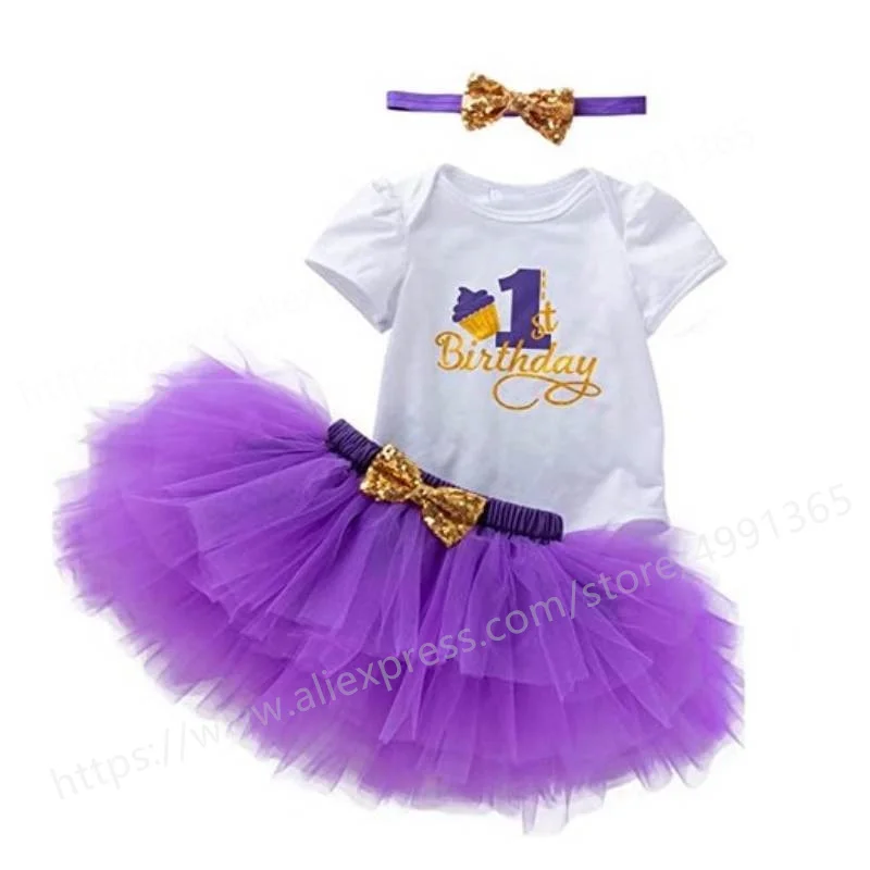 Vestido de fiesta de cumpleaños para niña, trajes de tutú para bebé, vestidos infantiles, vestidos de bautismo para niña, 1 año, 2 años