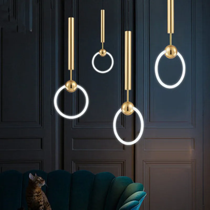 

Modern Led Metal Pendant Lights Wrought Iron Glass Round Ball Brass Rod Hanging Lamp For Living Roomcafekitchen Nordic Lighting