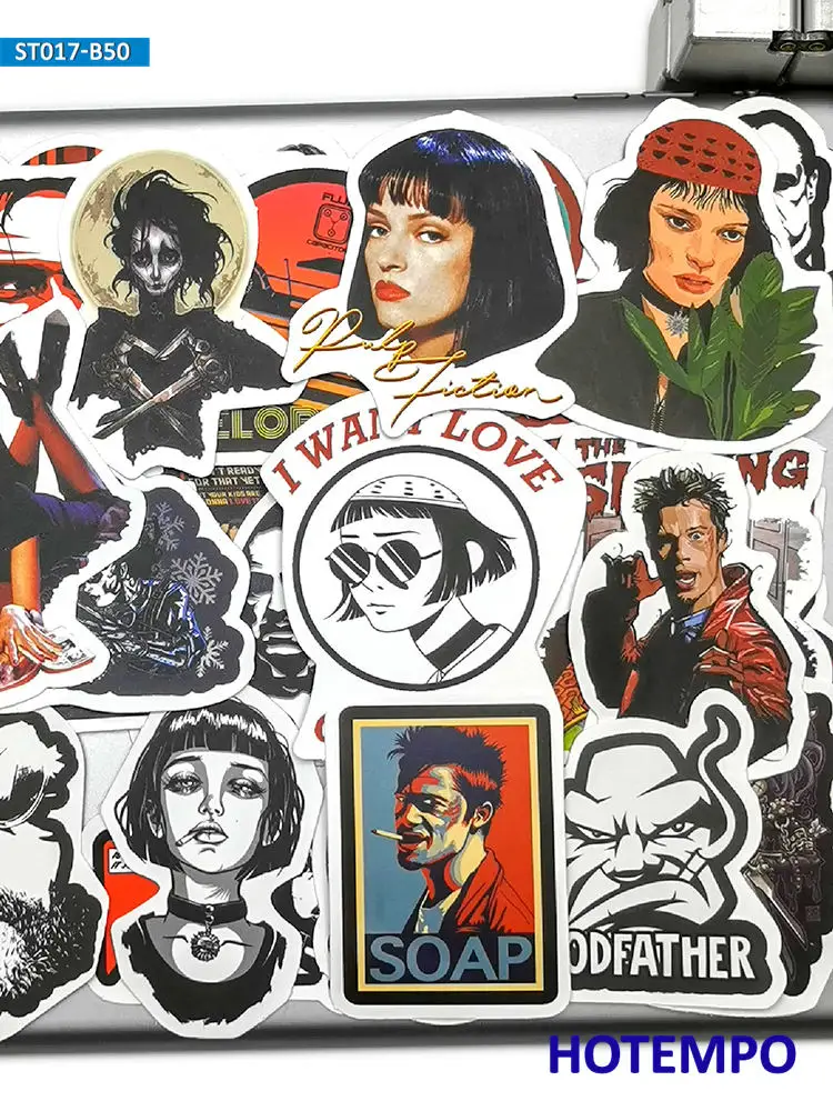 50Pieces Retro Art Graffiti Classic Movies Mixed Stickers for Phone Scrapbook Bike Car Motorcycle Skateboard Laptop Sticker Toys