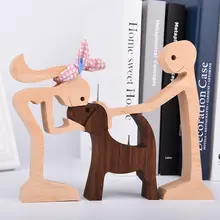 Wooden Dog Figurine for Decoration #5