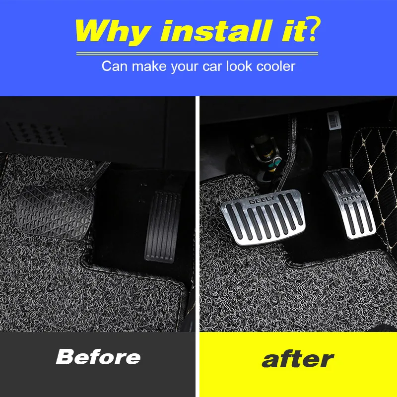Vtear Accelerator Brake Pedal Cover Interior Accessories Foot Rest Pad Car Styling Parts For Geely Tugella Xingyue FY11 2023