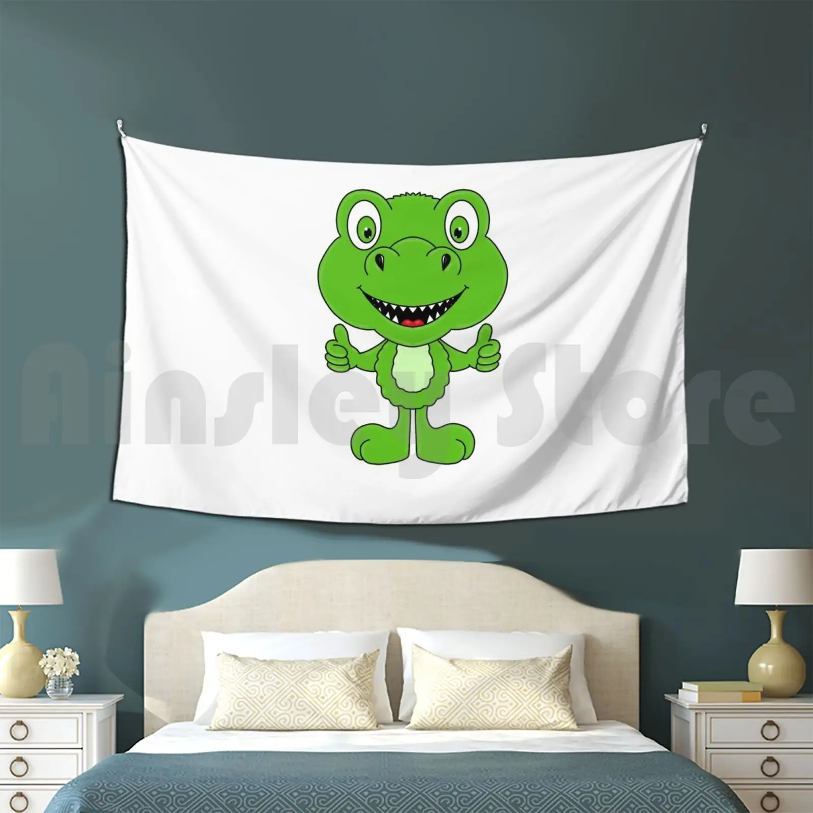 Lustiger Dino-Dinosaurier-Dinosaur-Kinder-Kids-Fun Tapestry Living Room Bedroom Lustiger Dino