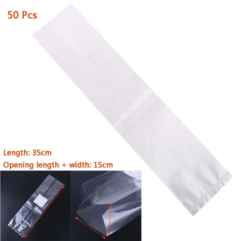 6 Sizes PVC Mushroom Spawn Grow Bag Substrate High Temp Pre Sealable 50PCS Garden Supplies