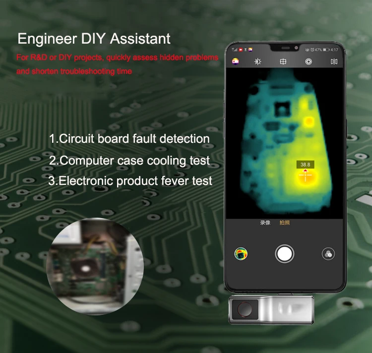 XEAST MobIR Air Thermal Imaging Camera, MobIR Air Thermal Imager per Smartphone Type-C Android e iOS