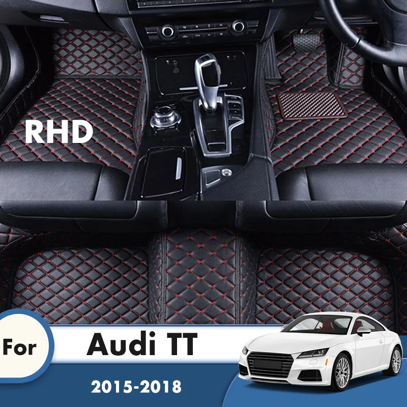 

Автомобильные коврики RHD на заказ для Audi TT 2018 2017 2016 2015, аксессуары для салона автомобиля, Стайлинг, кожаные передние и задние подушечки для ног на заказ