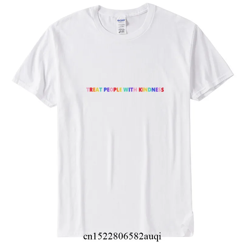 Men\'s Rainbow Color tpwk T-shirt Summer TREAT PEOPLE WITH KINDNESS Funny Clothes Boy Girl Tops Tee