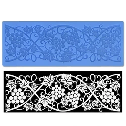 1Pcs Flower Grape Vine Lace Mat Mold Cake Decoration Tools Fondant Cake 3D Mold Food Grade Silicone Mould K547