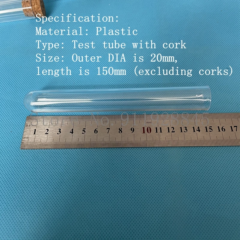 Imagem -06 - Tubo Plástico Transparente do Teste de 50 Peças 20x150 mm com Rolha da Cortiça U-forma Inferior Casamento Favorece o Frasco da Especiaria com Escala