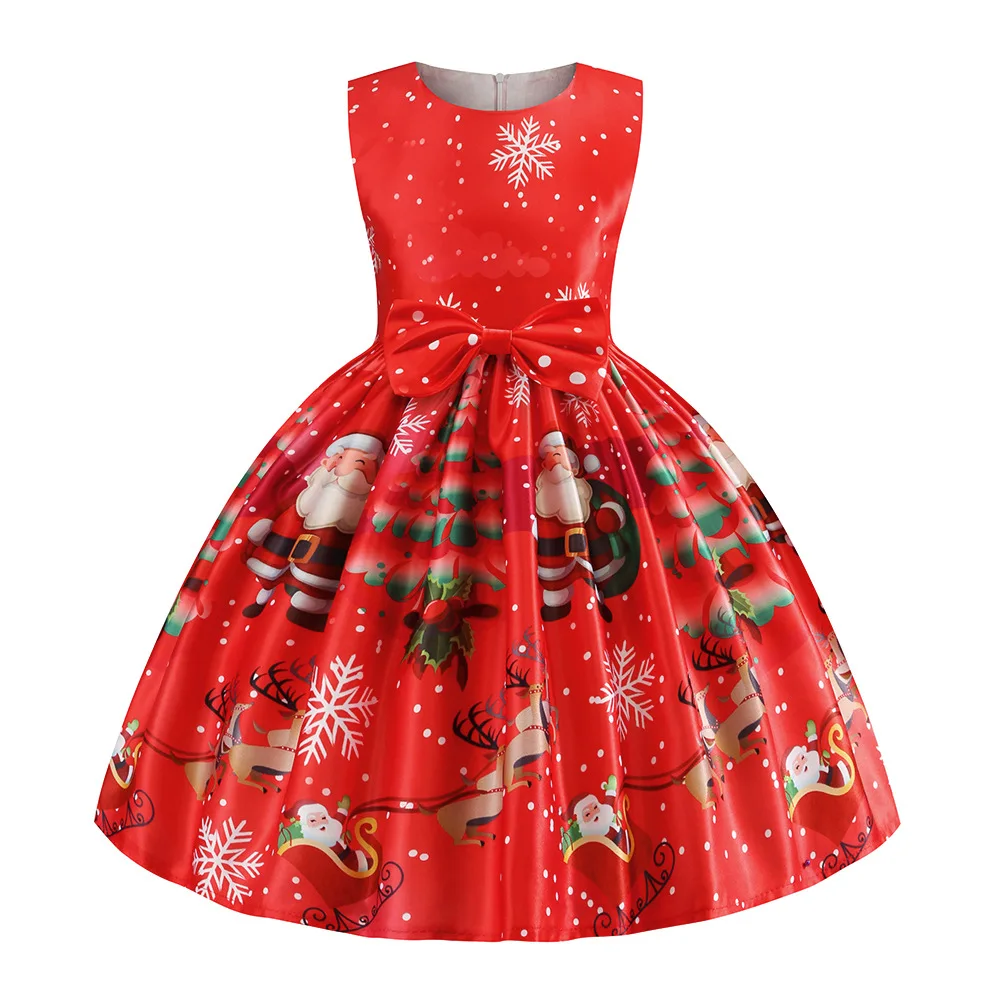 white christmas dresses Cute Striped Christmas Dress Baby Girl Christmas Dress main image 0