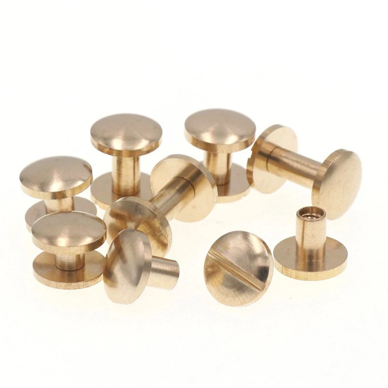 20Pcs Brass Belt Screw Luggage Leather Metal Craft Solid Screw Nail Rivet /Bag/Shoes/Strap Rivet Book Screw Hardware Accessories