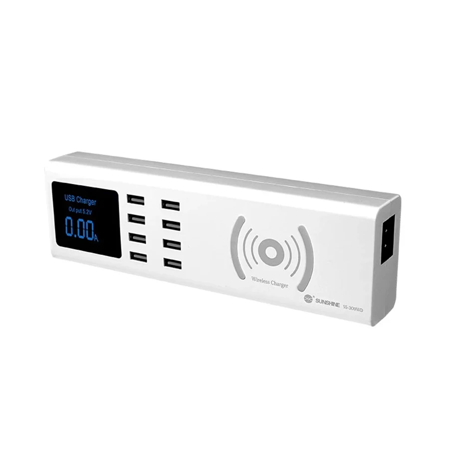 SUNSHINE USB 8พอร์ต SS-309WD Multi Quick Charge เครื่องชาร์จโทรศัพท์มือถืออะแดปเตอร์ Fast Charging Station สำหรับแท็บเล็ต Iphone