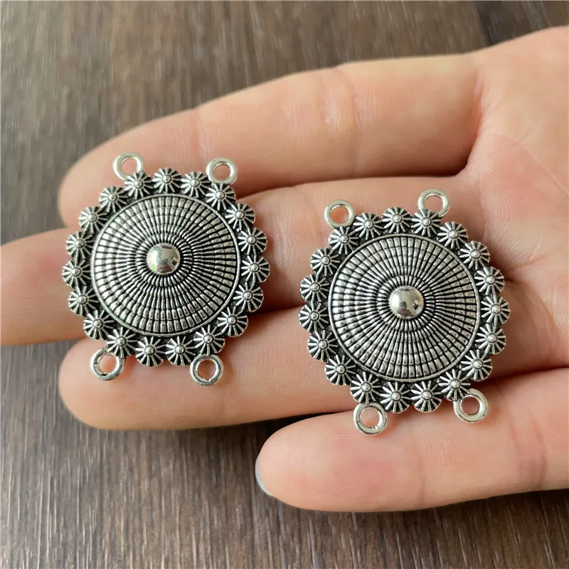 

JunKang 10pcs Metal Flower Cap Cap 4 Corner Connection Buckle Pendant For DIY sweater chain necklace important parts