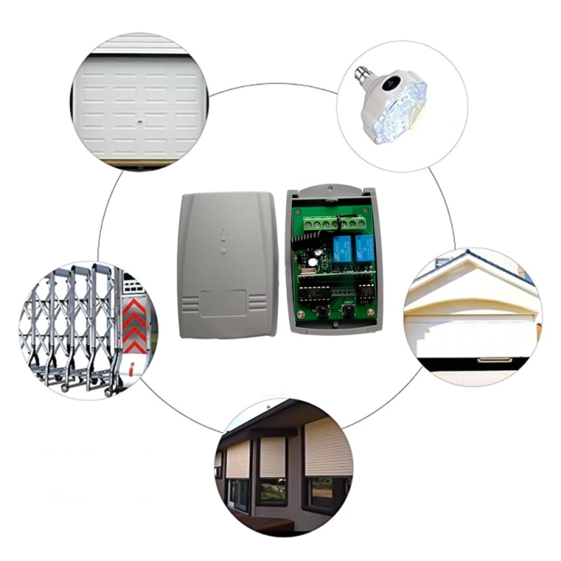 Phổ 2 CH Thu Đối Với 433 MHZ Từ Xa Cán & Cố Định Mã Receiver 2 Kênh DC 12V-24V Cửa Nhà Để Xe Lệnh Receiver