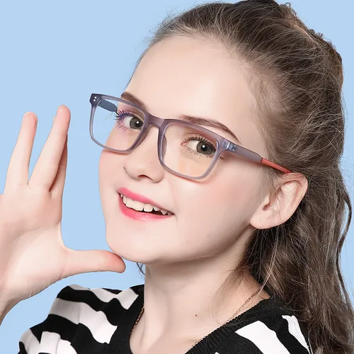 Imagen 2 del producto BCLEAR, gafas antiluz azul para niños, gafas cuadradas TR90 con montura óptica, gafas transparentes para ordenador para niños y niñas UV400