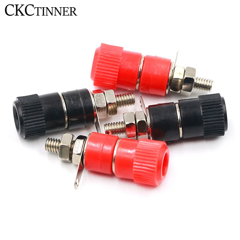 5/10pcs Terminal Blocks JS-910B 4mm Amplifier Terminal Connector Binding Post Banana Plug Jack Mount Red Black