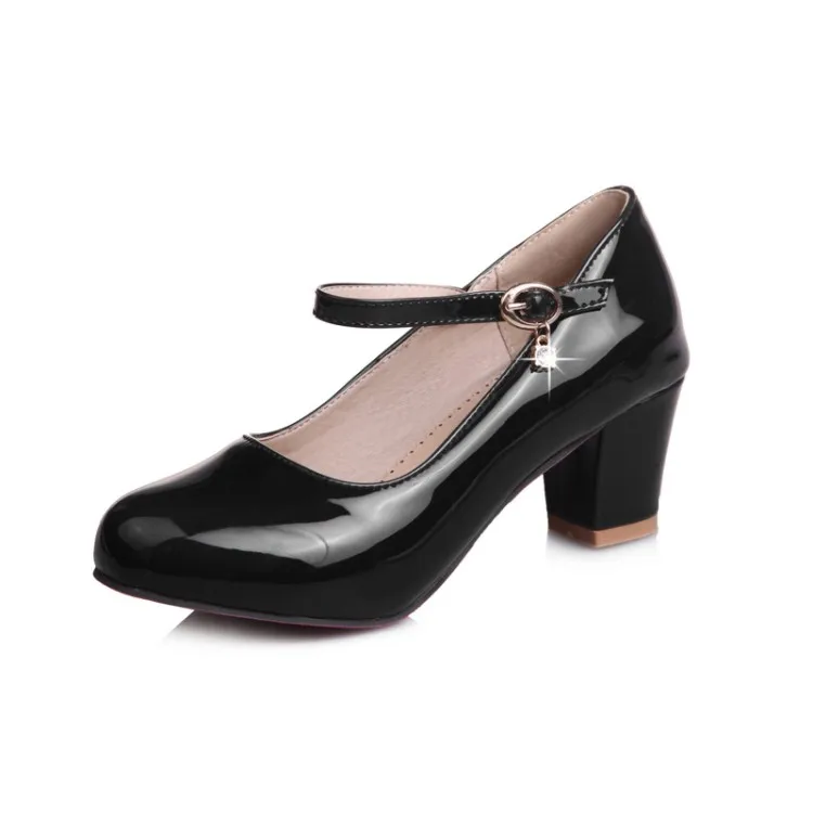 Big Size 14 15 16 17 ladies high heels women shoes woman pumps Round-head water drill Pendant with one-word buckle