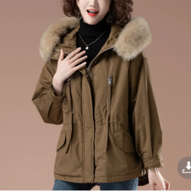 

Real shot autumn and winter new temperament tweed lattice stitching fashion loose lamb wool long-sleeved warm jacket female