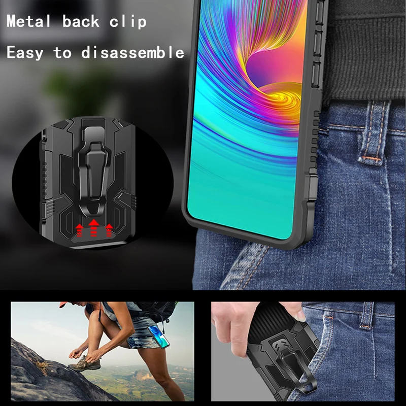 PKCASE Shockproof Back Clip Case For Infinix Hot 9 10 11 12 Play 10S 10i 11S NFC 12i Cover For Note 11 10 Pro Smart 7 6 HD 5 4