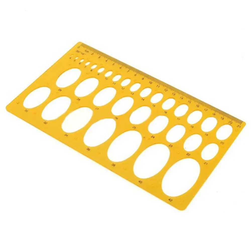 21cm/25cm Ellipse Drafting Drawing Stencil Mechanical Ruler Oval Round Template Plastic Mechanical Ruler Learning Rulers Tool