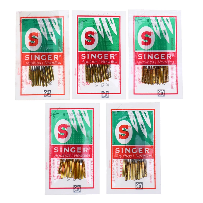 50pcs/5bags 9#,11#,14#,16#,18# Mix size singer needles sewing needle domestic Electric Sewing Machine Titanium Plated Needle