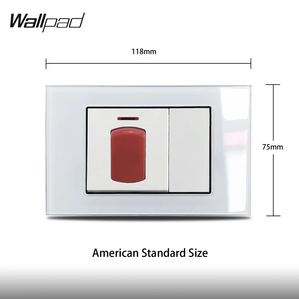 UNS 20A Wasser Heizung Schalter Wallpad L3 Kristall Weiß Glas 118*75mm AU ES IL 20 Amp Auf off Interruptor mit LED – Detail 3