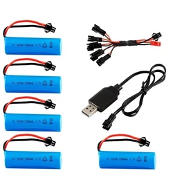 3.7v 1500mah 18650 Batteria agli ioni di litio + Caricatore Per JJRC RC Auto acrobatica Q70 Q85 Giocattoli SM Spina RC Barca Auto Acqua Pistola morbida Parti di Batteria