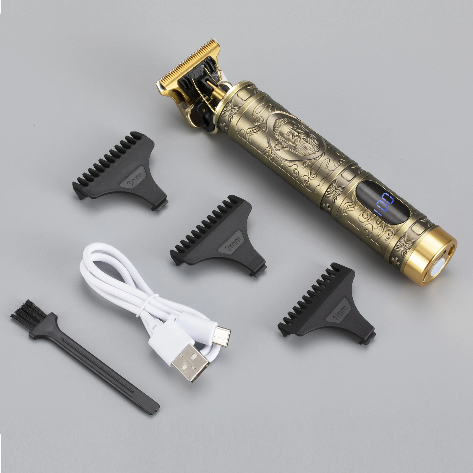 Tondeuse à cheveux électrique aste par USB pour hommes, kit de tondeuse à cheveux professionnel, coupe de cheveux sans fil zéro 0mm, tout en un,