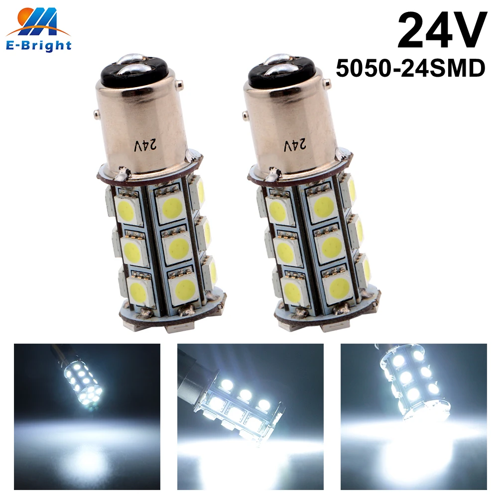 

24V DC 6PCS 5050 24 SMD Led Bulbs 1157 BAY15D P21/5W BA15D Auto Truck Car SUV Indicator Driving Tail Turn Signal Brake Lights