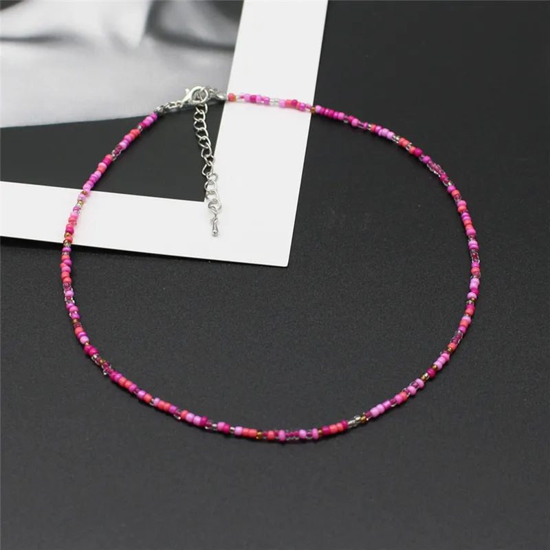 Neue Koreanische Süße Bunte Colliers Kragen Boho Samen Perlen Schlüsselbein Halsketten für Frauen Mädchen Trendy Schmuck – Detail 6